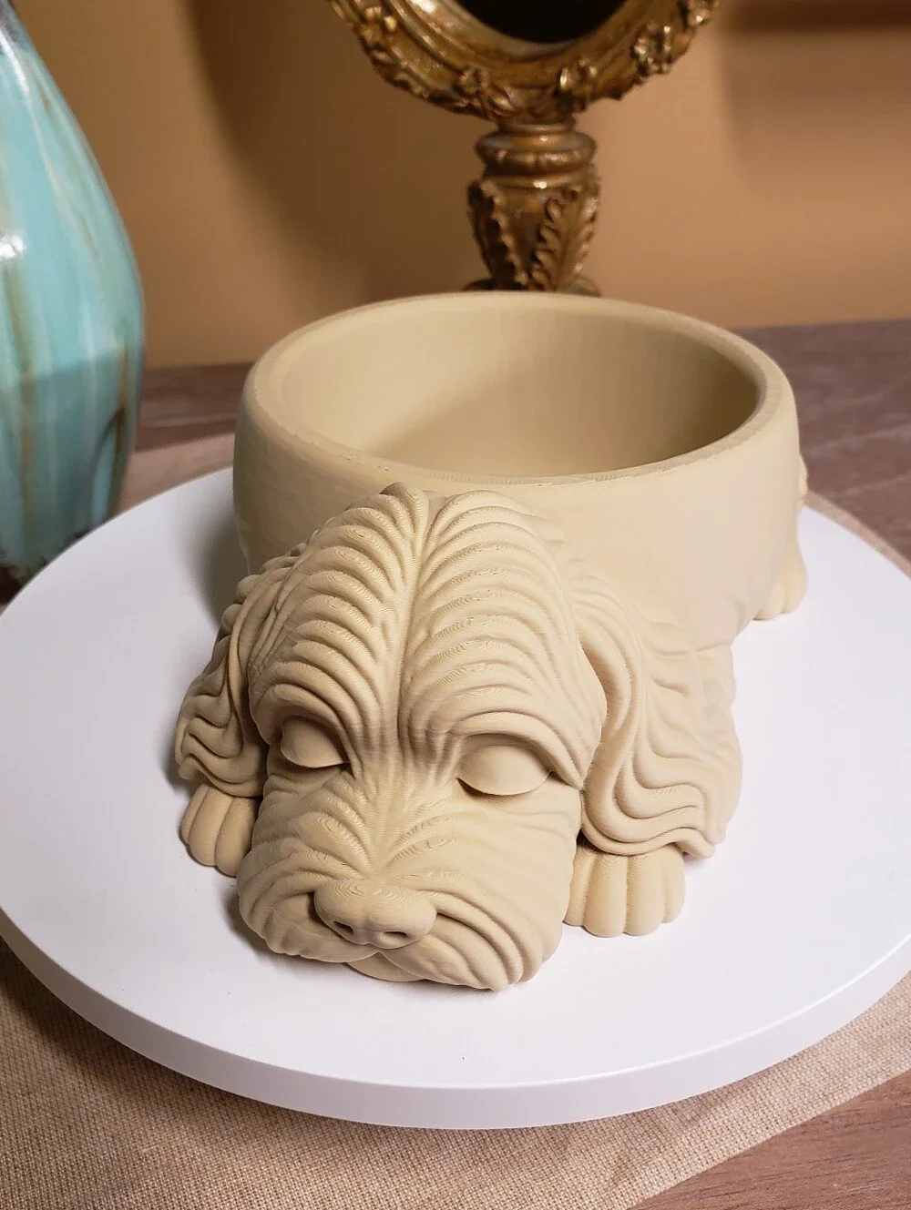 Hand Crafted Cockapoo Dog Bowl / Planter / Jewelry or Keepsake Dish NWT!